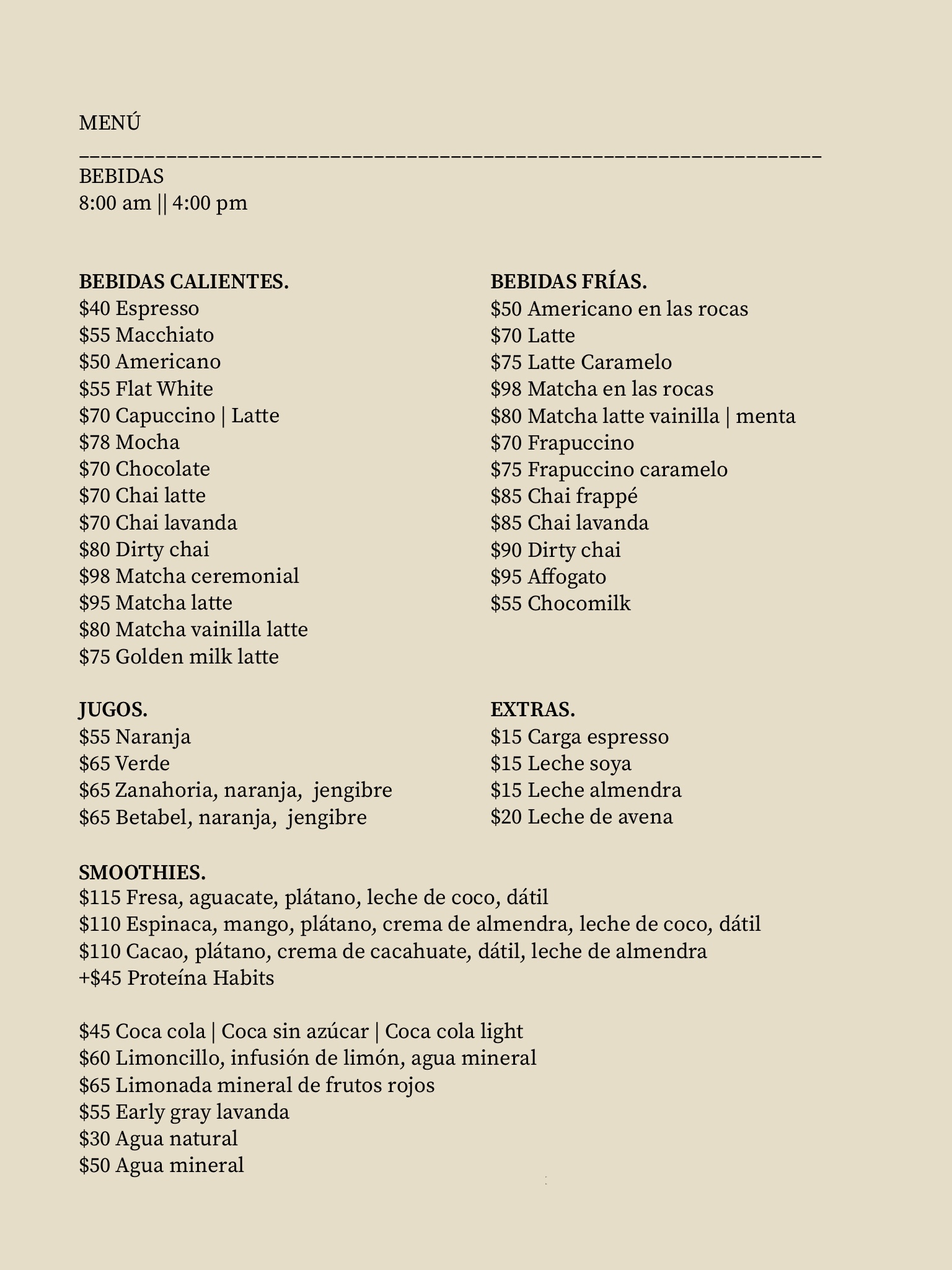 menu