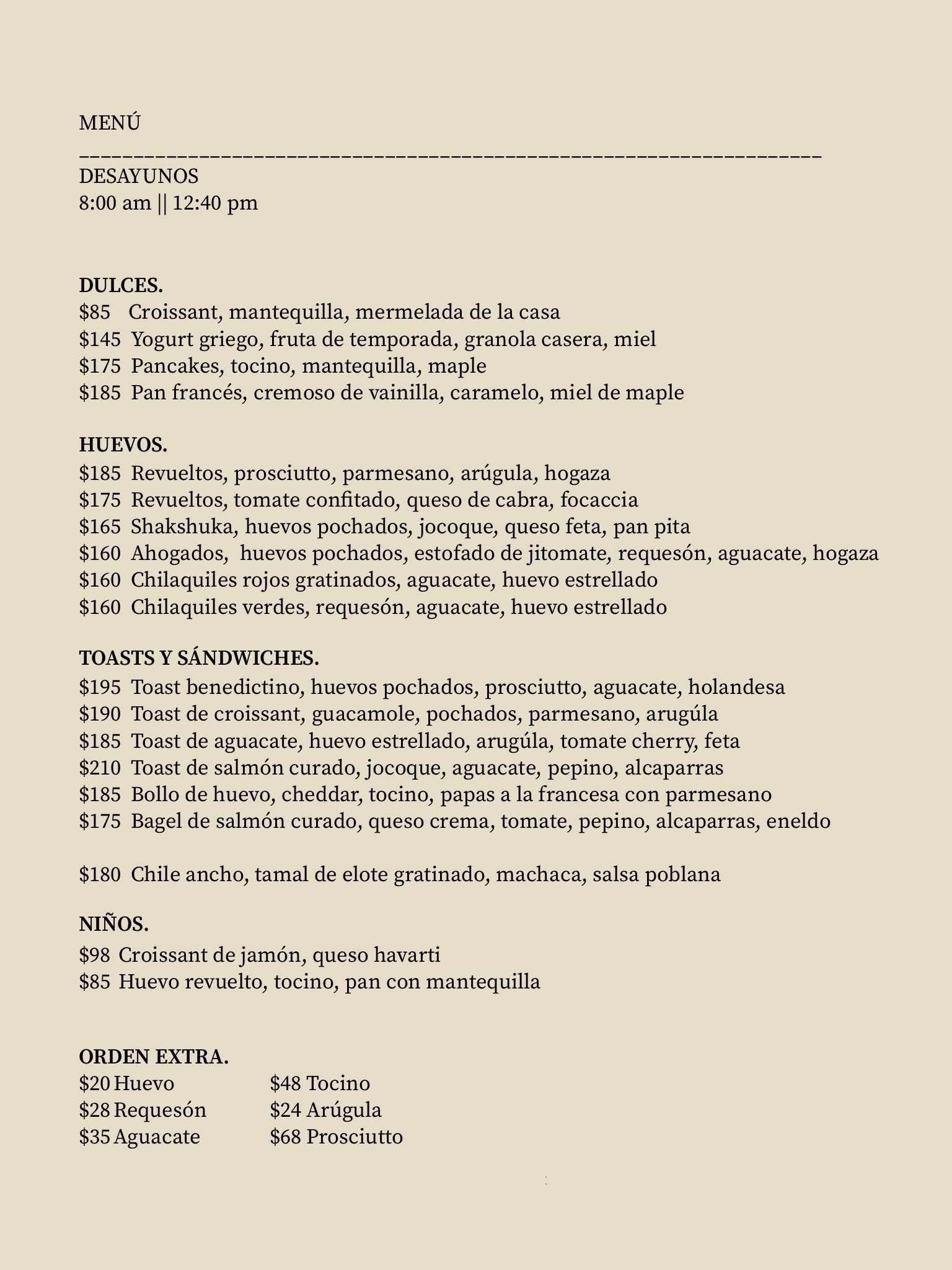menu